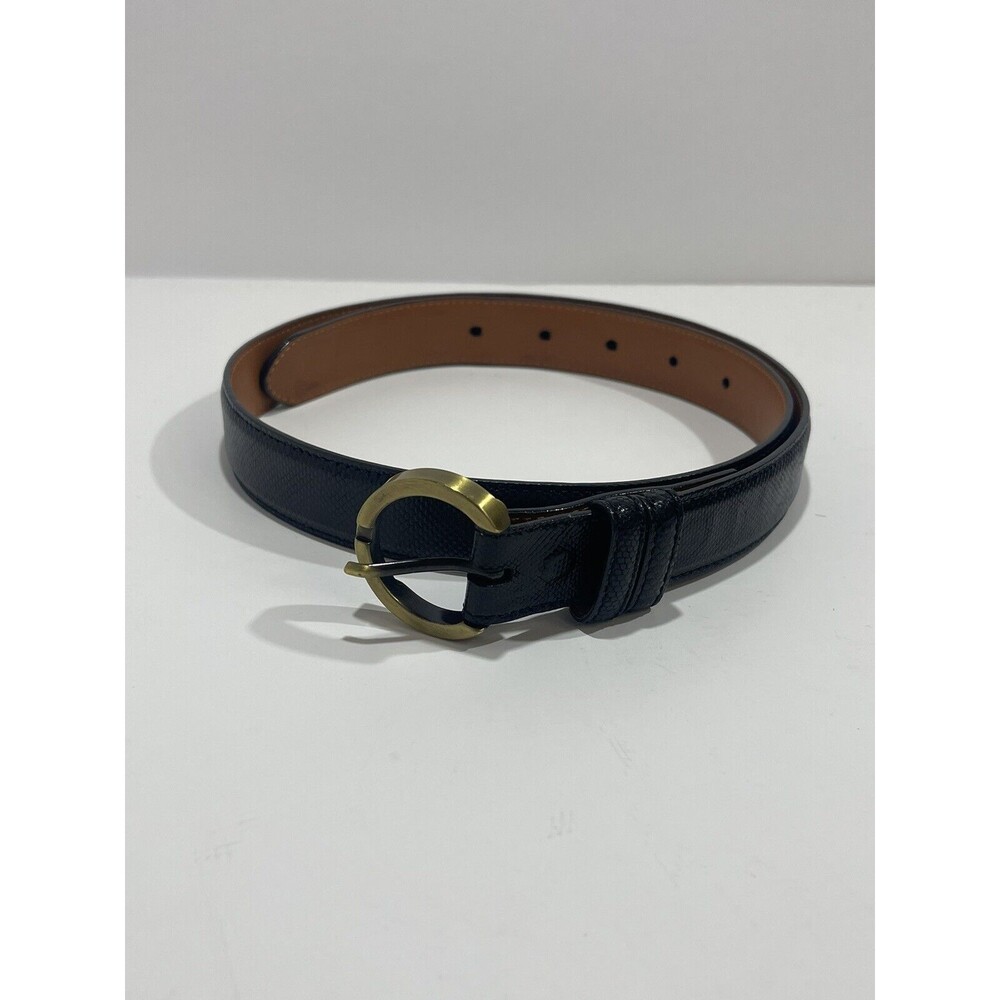 34 In Women’s Belt Lizard Skin Black Luxuriously Made In USA  LAI Brand